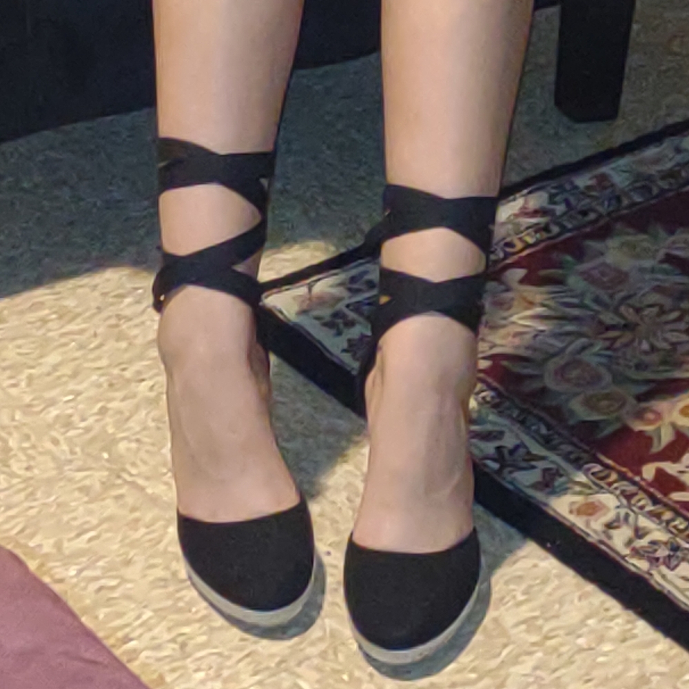 Old Navy Black Wrap Around Espadrilles